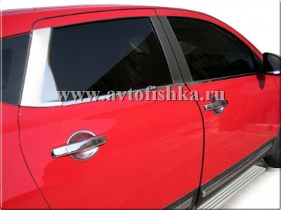 Nissan Qashqai (07-) накладка на стойки задних дверей из нержавеющей стали.